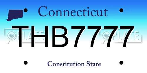 THB7777 Connecticut License Plate