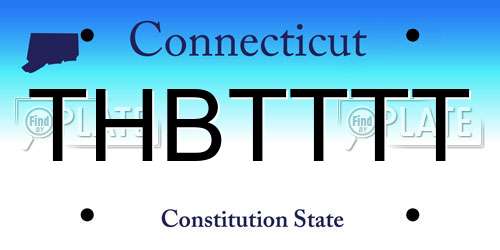 THBTTTT Connecticut License Plate
