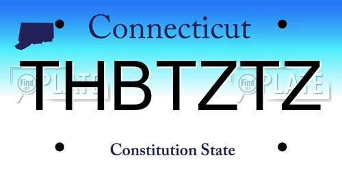 THBTZTZ Connecticut License Plate