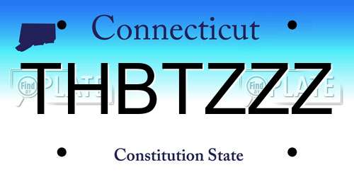 THBTZZZ Connecticut License Plate