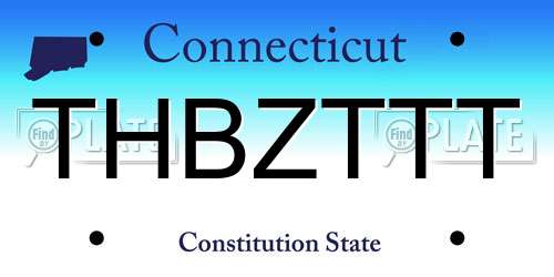 THBZTTT Connecticut License Plate