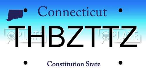 THBZTTZ Connecticut License Plate