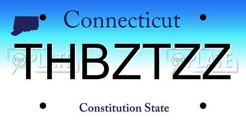 THBZTZZ Connecticut License Plate