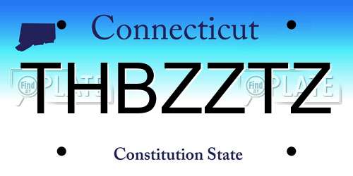 THBZZTZ Connecticut License Plate