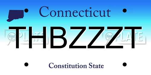 THBZZZT Connecticut License Plate