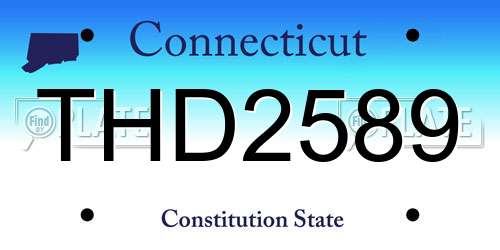 THD2589 Connecticut License Plate