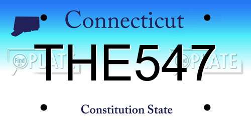 THE547 Connecticut License Plate