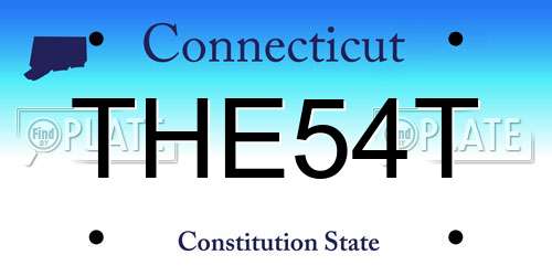 THE54T Connecticut License Plate