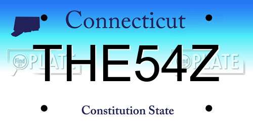 THE54Z Connecticut License Plate