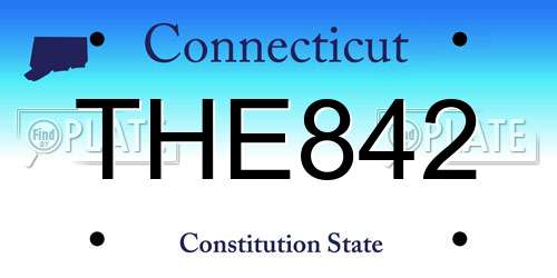 THE842 Connecticut License Plate