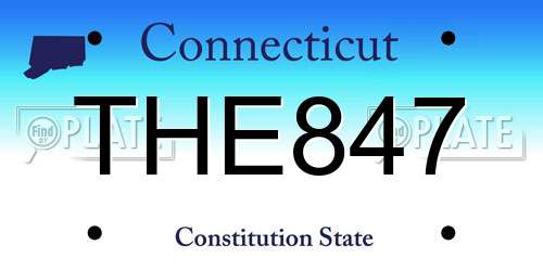 THE847 Connecticut License Plate
