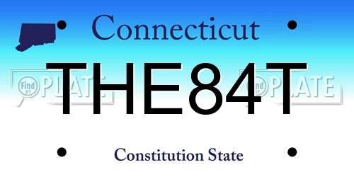 THE84T Connecticut License Plate