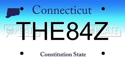 THE84Z Connecticut License Plate