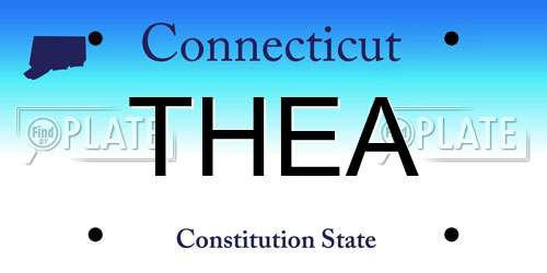 THEA Connecticut License Plate