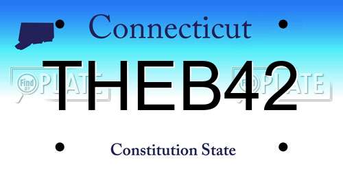 THEB42 Connecticut License Plate