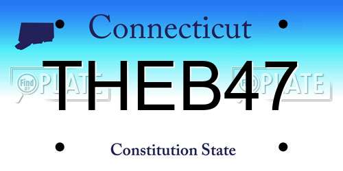 THEB47 Connecticut License Plate