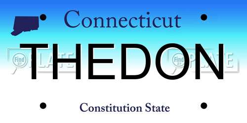 THEDON Connecticut License Plate