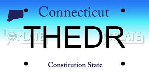 THEDR Connecticut License Plate