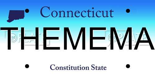 THEMEMA Connecticut License Plate
