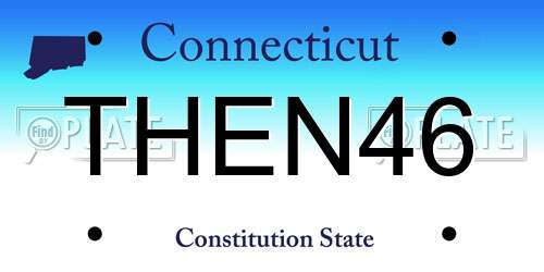 THEN46 Connecticut License Plate