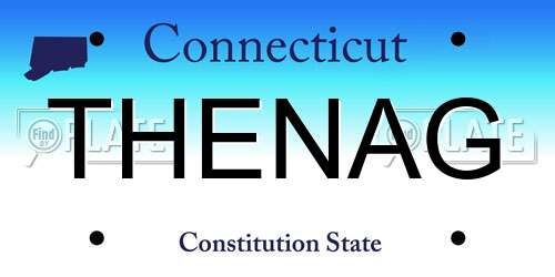 THENAG Connecticut License Plate