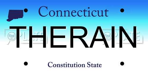 THERAIN Connecticut License Plate