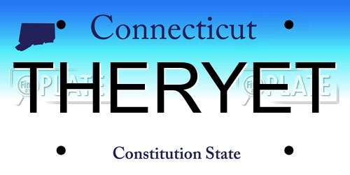 THERYET Connecticut License Plate