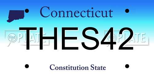 THES42 Connecticut License Plate