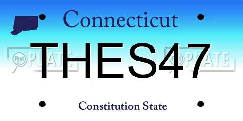 THES47 Connecticut License Plate