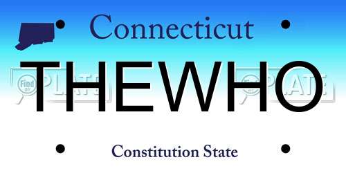 THEWHO Connecticut License Plate