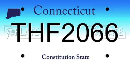 THF2066 Connecticut License Plate