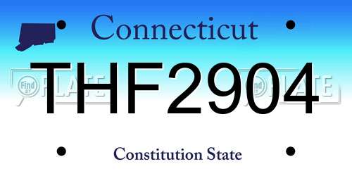 THF2904 Connecticut License Plate