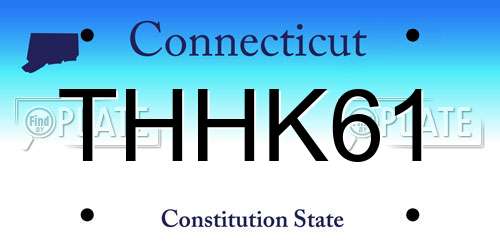 THHK61 Connecticut License Plate