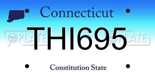 THI695 Connecticut License Plate