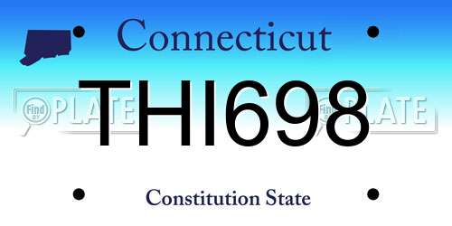 THI698 Connecticut License Plate