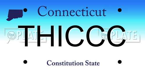 THICCC Connecticut License Plate