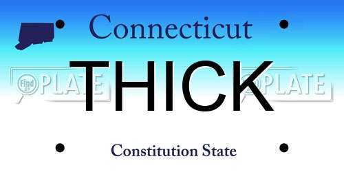THICK Connecticut License Plate