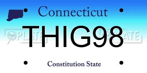 THIG98 Connecticut License Plate