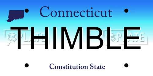 THIMBLE Connecticut License Plate