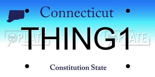 THING1 Connecticut License Plate