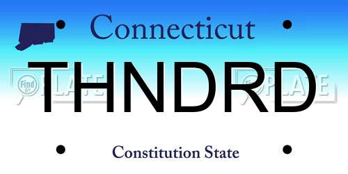 THNDRD Connecticut License Plate