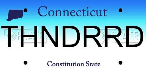 THNDRRD Connecticut License Plate