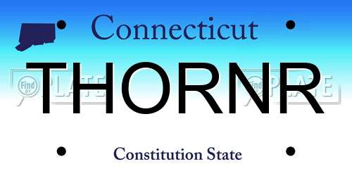 THORNR Connecticut License Plate
