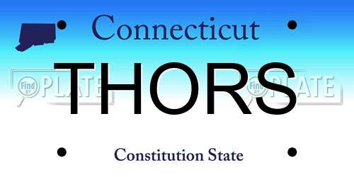 THORS Connecticut License Plate