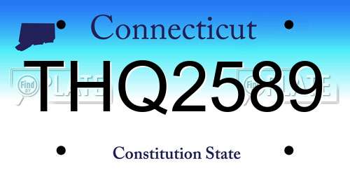 THQ2589 Connecticut License Plate