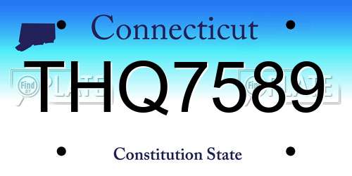 THQ7589 Connecticut License Plate