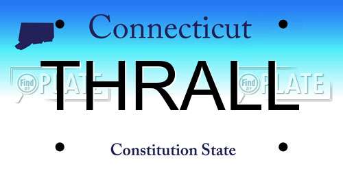 THRALL Connecticut License Plate