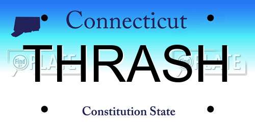 THRASH Connecticut License Plate