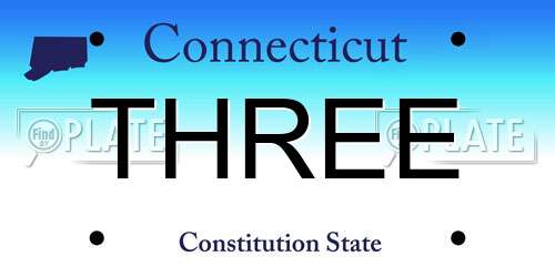 THREE Connecticut License Plate