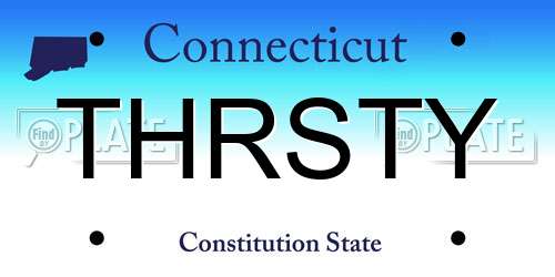 THRSTY Connecticut License Plate